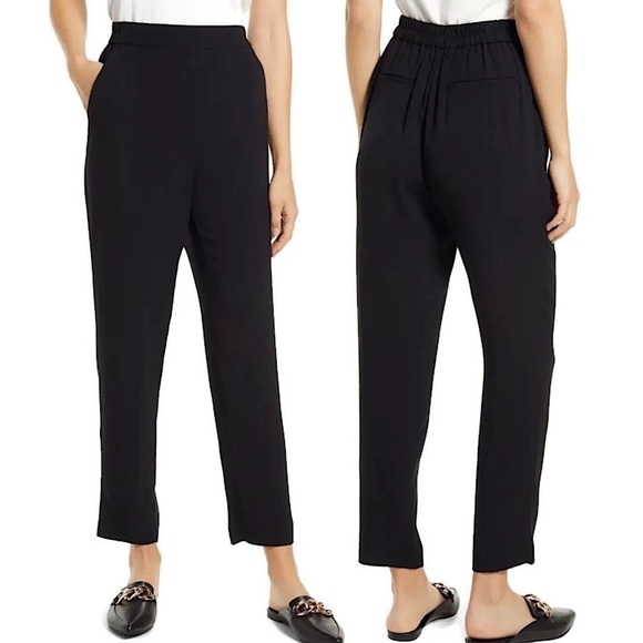 Halogen Relaxed Cropped Pants in Black - Picture 1 of 10